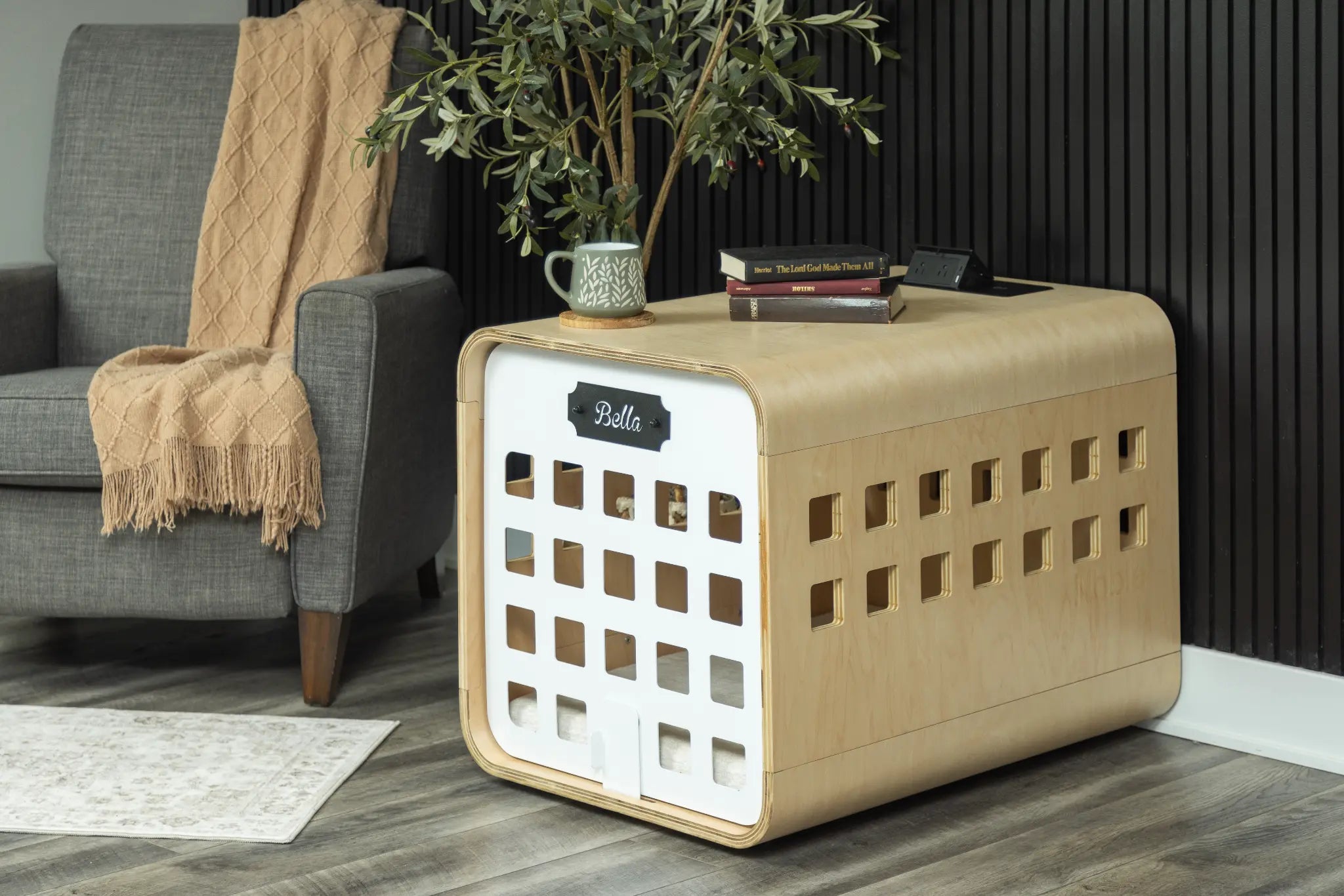 Noble Pet Family crate styled as furniture